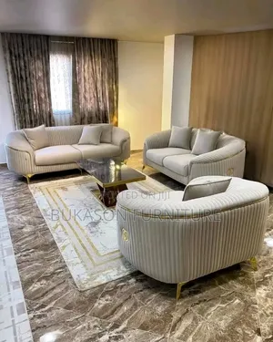 Luxury 7 Seaters Velvet Sofa Set With Gold Trim,Brand New