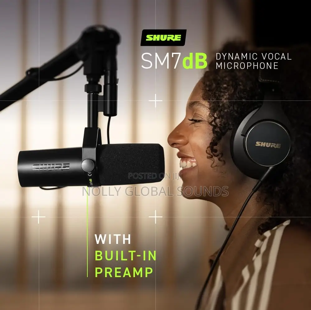 Shure Sm7db Dynamic Studio Microphone With Built-in Preamp – XLR Mic