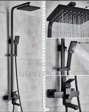 Square Black Standing Shower