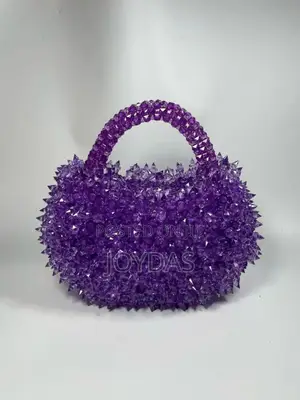 Purple Spiky Beaded Bag