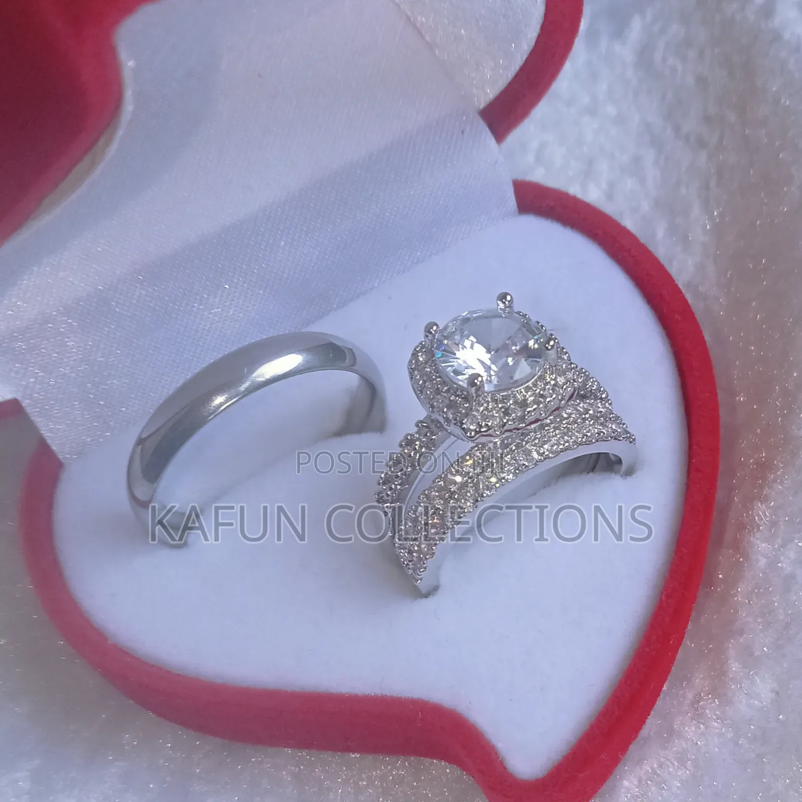 Silver Wedding Ring Set