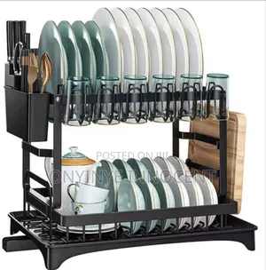 ​2-Tier Stainless Steel Dish Drying Rack Kitchen Organizer