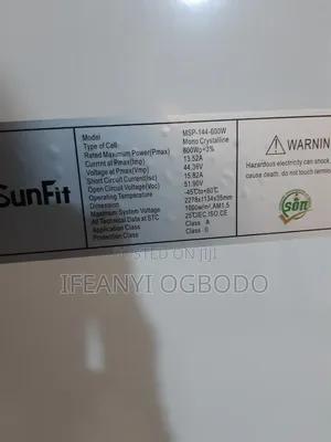 Sunfit Solar Panel 600w 144cell Brand New