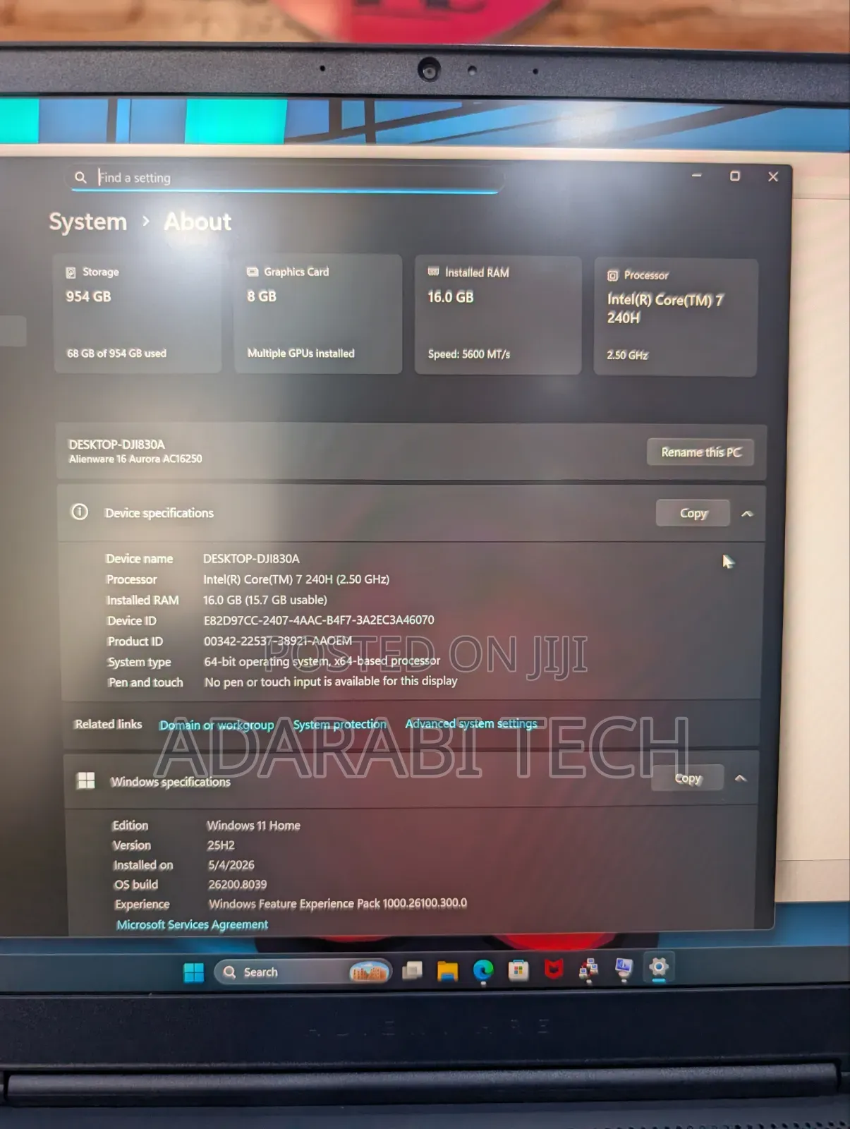 Laptop Alienware 16 Aurora 16GB Intel Core Ultra 7 SSD 1T