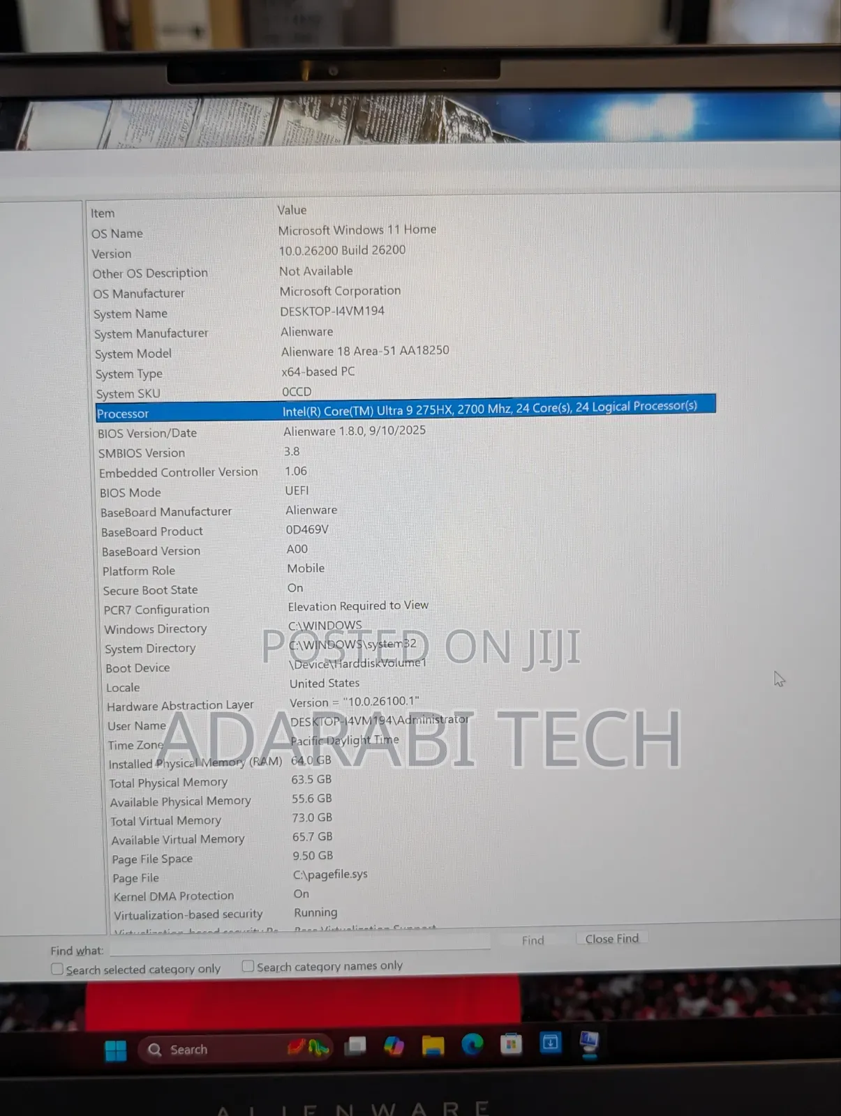 Laptop Alienware 18 Area-51 64GB Intel Core Ultra 9 SSD 2T