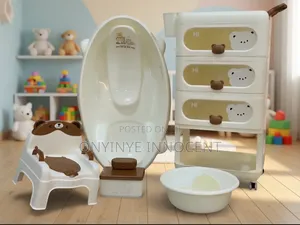 Premium 7-Piece Luxury Baby Bath Storage Organizer Set