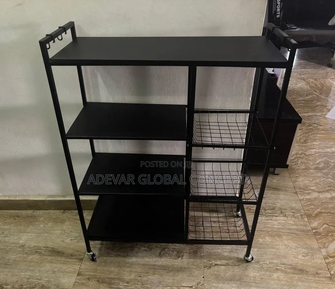 Multipurpose Kitchen Rack Storage (With Three Basket) With Wheels