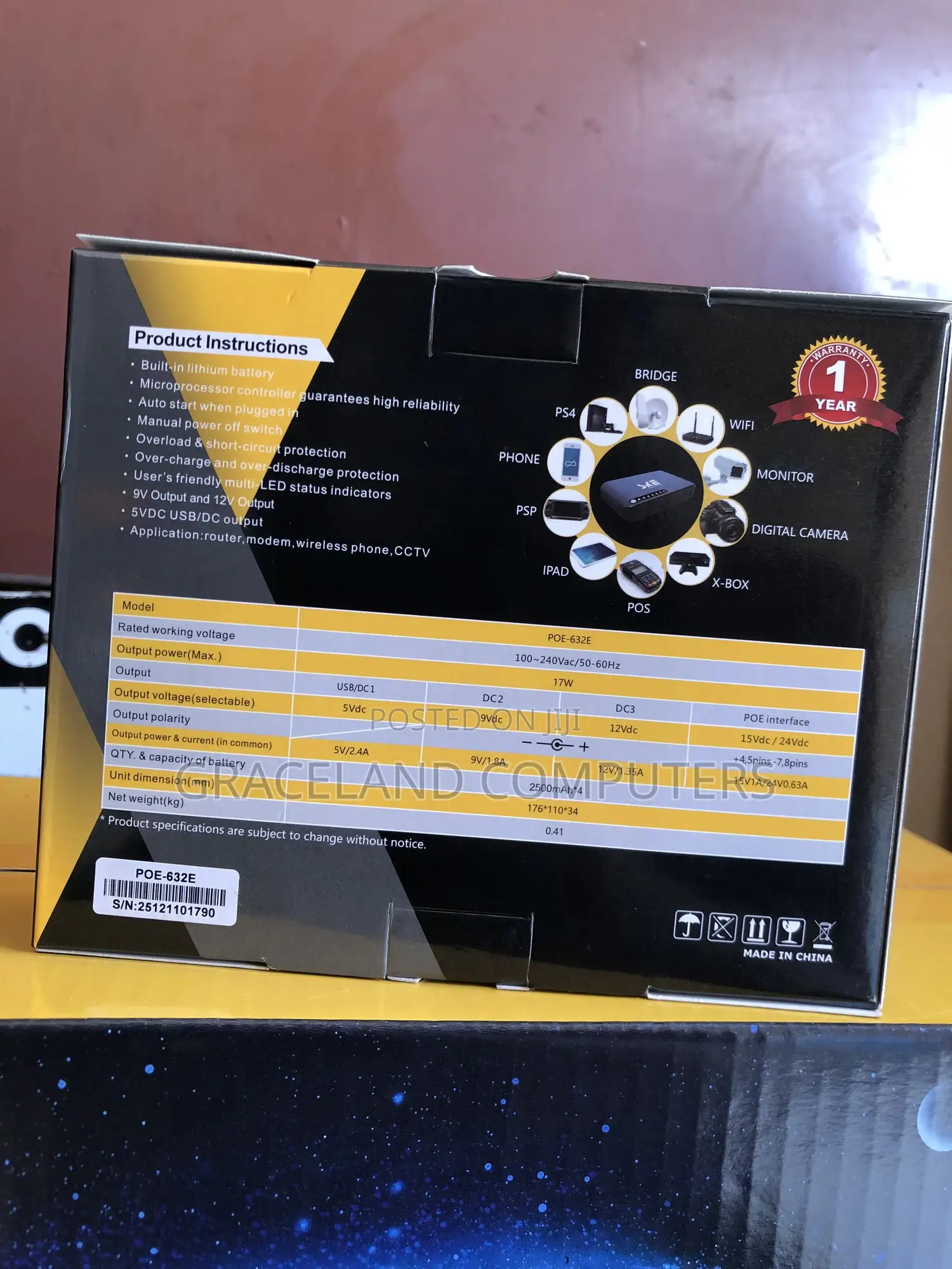Ske 10,000mah Mini Dc Ups Poe-632e (Router Powerbank)