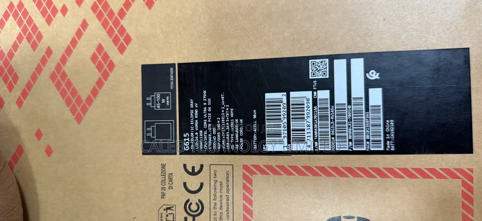 New Laptop Asus ROG Strix G16 G614 32GB Intel Core Ultra 9 SSD 2T