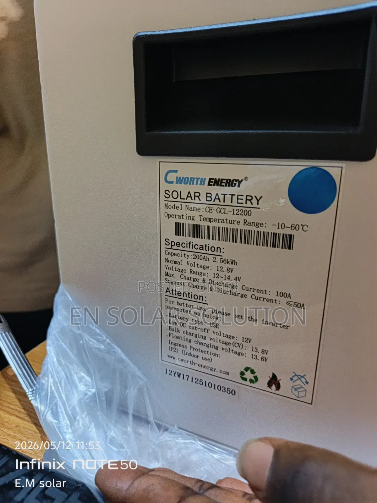 2.5wh/12v Cworth Lithium Battery Available