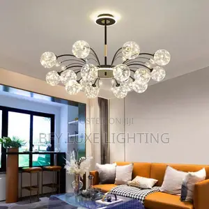 Luxury Nordic 12 Transparent Glass Chandelier – Modern Led Light