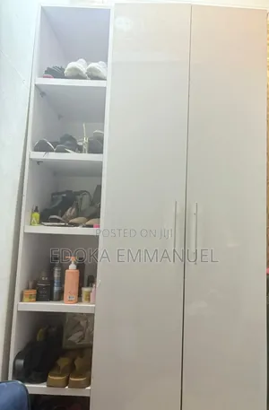 2 Doors Wardrobe With Open Shelves for Storage