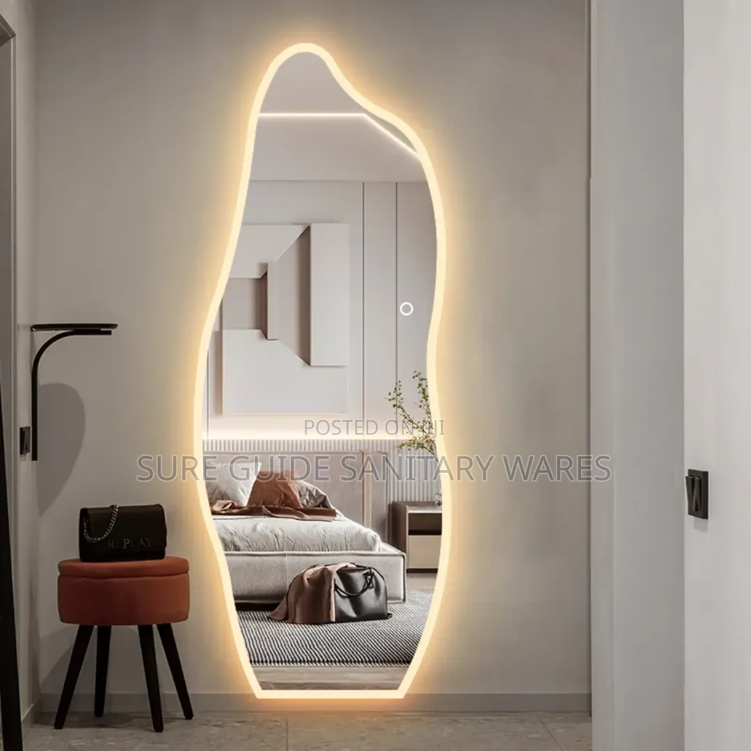 Curved Design Walls Mount Dressing Mirror