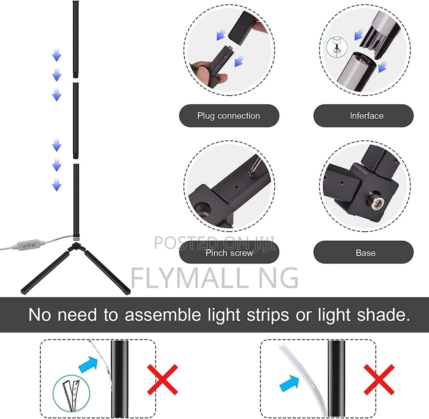 Smart RGB Led Floor Lamp Control App Remote Corner Color RGB 125