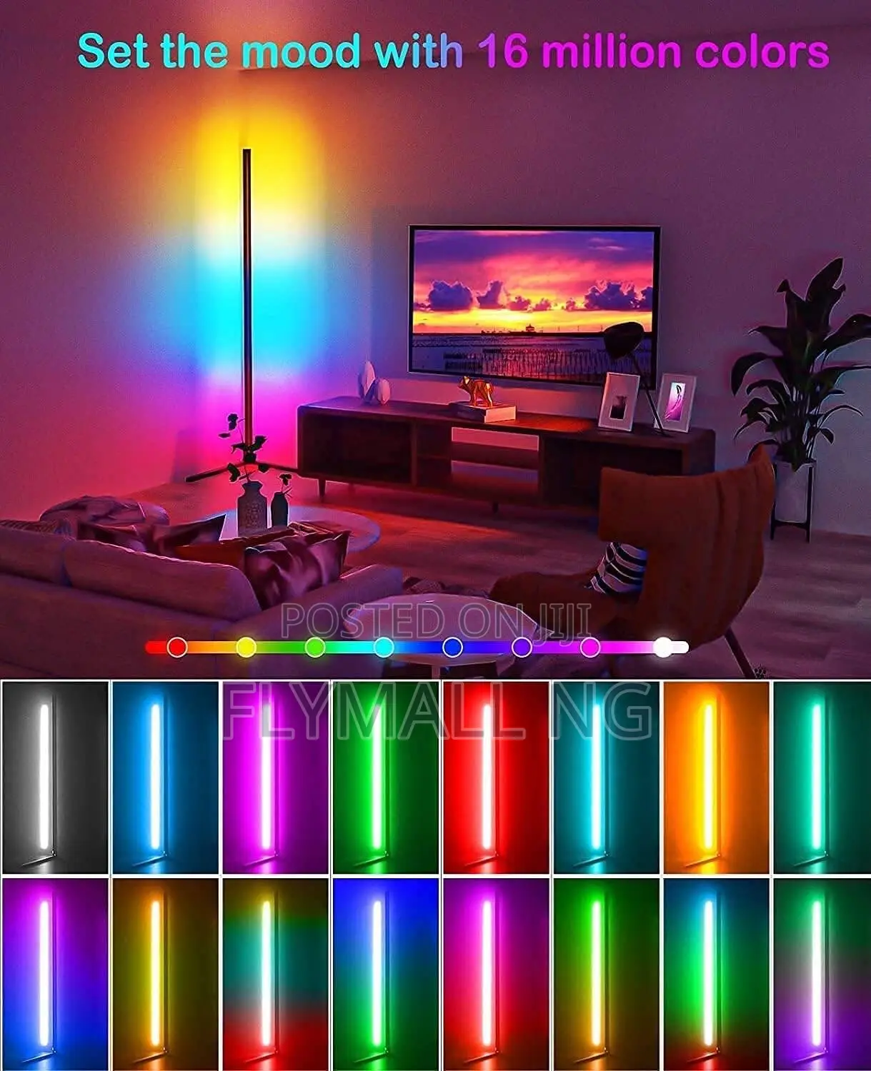 Smart RGB Led Floor Lamp Control App Remote Corner Color RGB 125