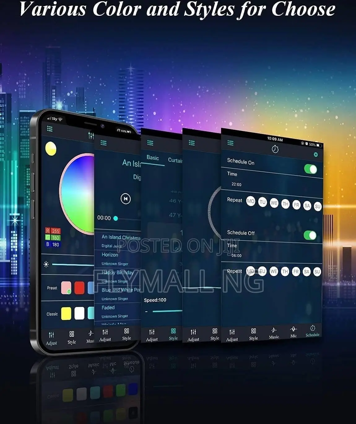 Smart RGB Led Floor Lamp Control App Remote Corner Color RGB 125