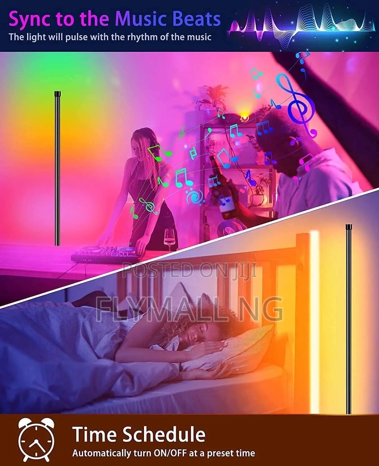 Smart RGB Led Floor Lamp Control App Remote Corner Color RGB 125