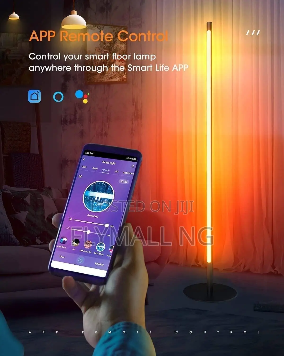 Smart RGB Led Floor Lamp Control App Remote Corner Color RGB 125
