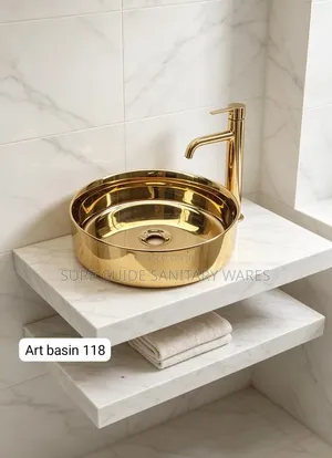 Shiny Gold Countertop Basin