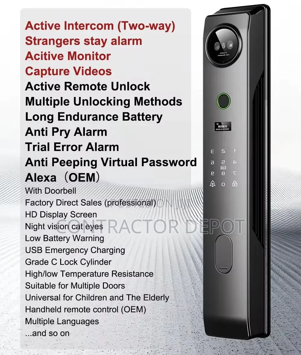 Fully Automatic Smart Door Lock Active Intercom Tuya Remote Control