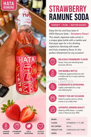 Hata Ramune Soda Drink Strawberry