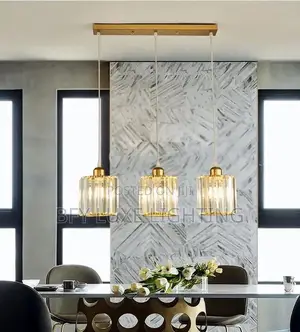 3 Drop Gold Crystal Pendant Light – Modern Hanging Ceiling Lamp