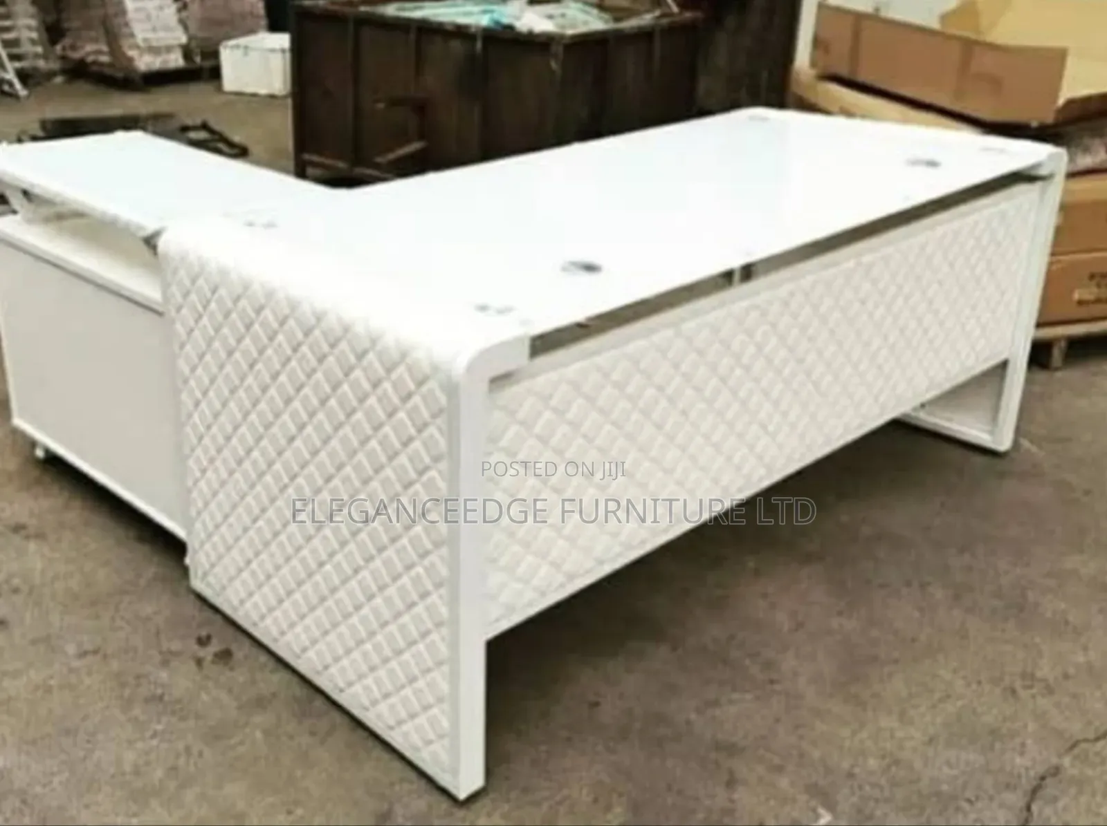 1.6 Meter White Executive Office Table With Extension