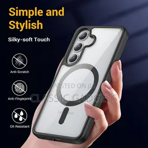 Transparent Black Tpu+Pc Magsafe Case for Samsung A57 /A37