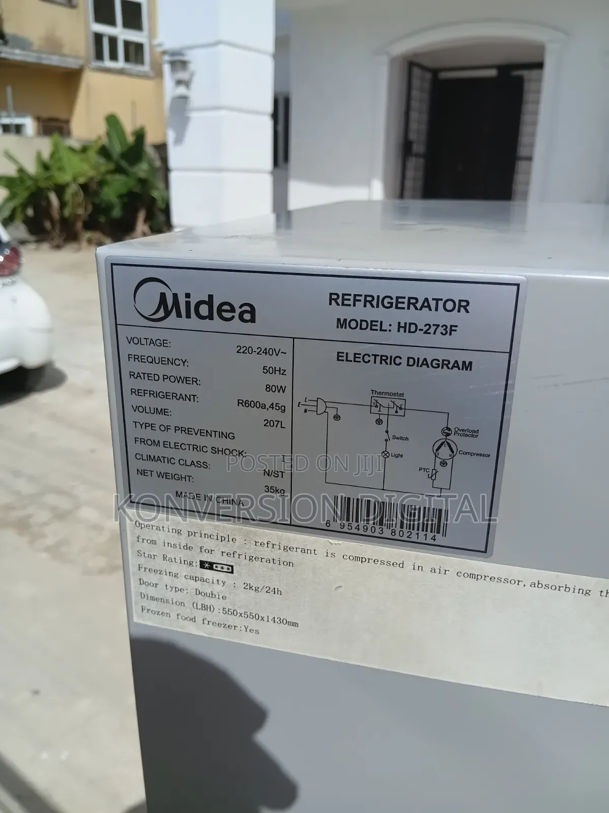 Midea Refrigerator ( Model Hd 273f)
