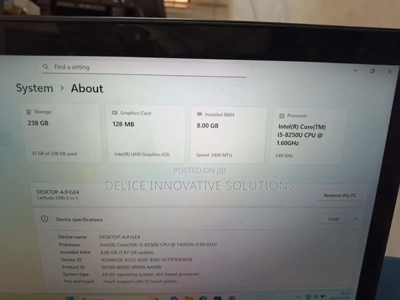 Laptop Dell Latitude 3390 8GB Intel Core i5 SSD 256GB