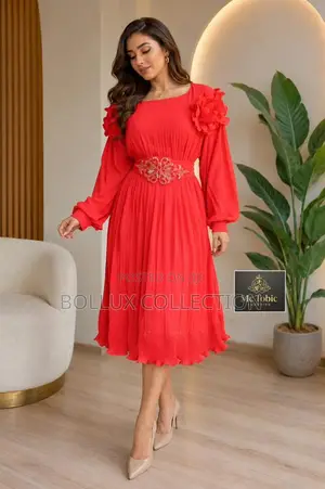 Royal Bloom” Pleated Midi