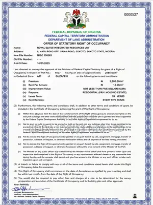 Exclusive Residential Land In Guzape Ii Abuja