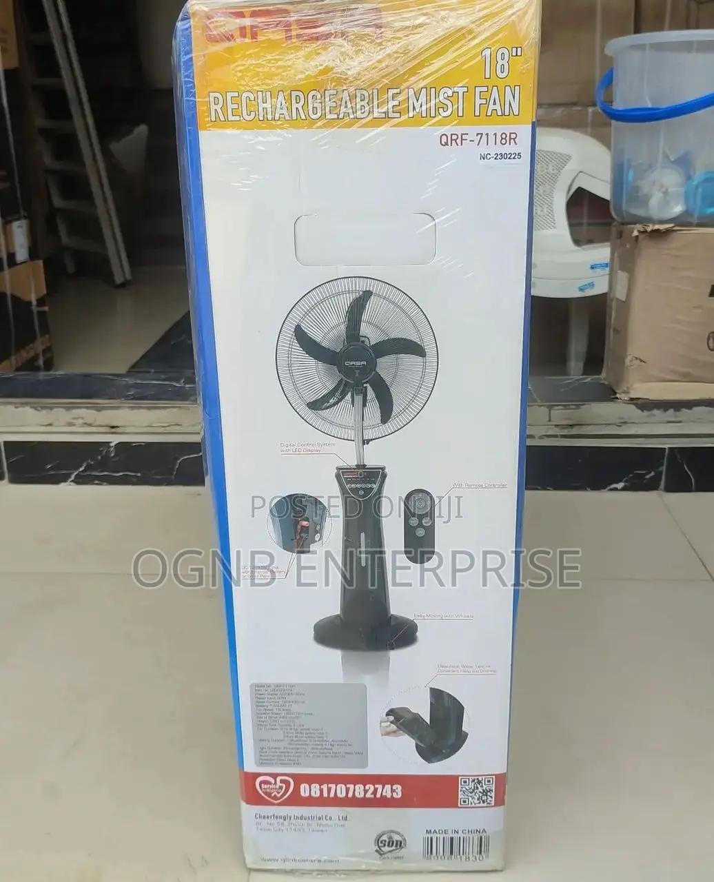 Qasa Mist Rechargeable Standing Fan don siyarwa - OGNB ENTERPRISE ...