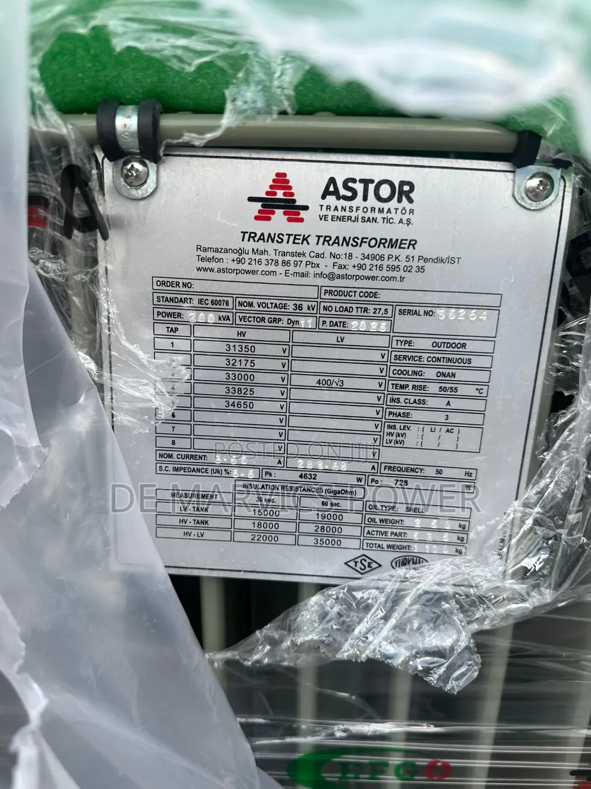 200kva/33kv Astor Transformer