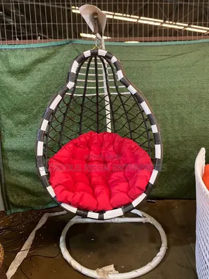 Brown and White Swing Chair