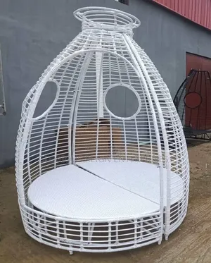New Luxury White Rattan Bed Setup