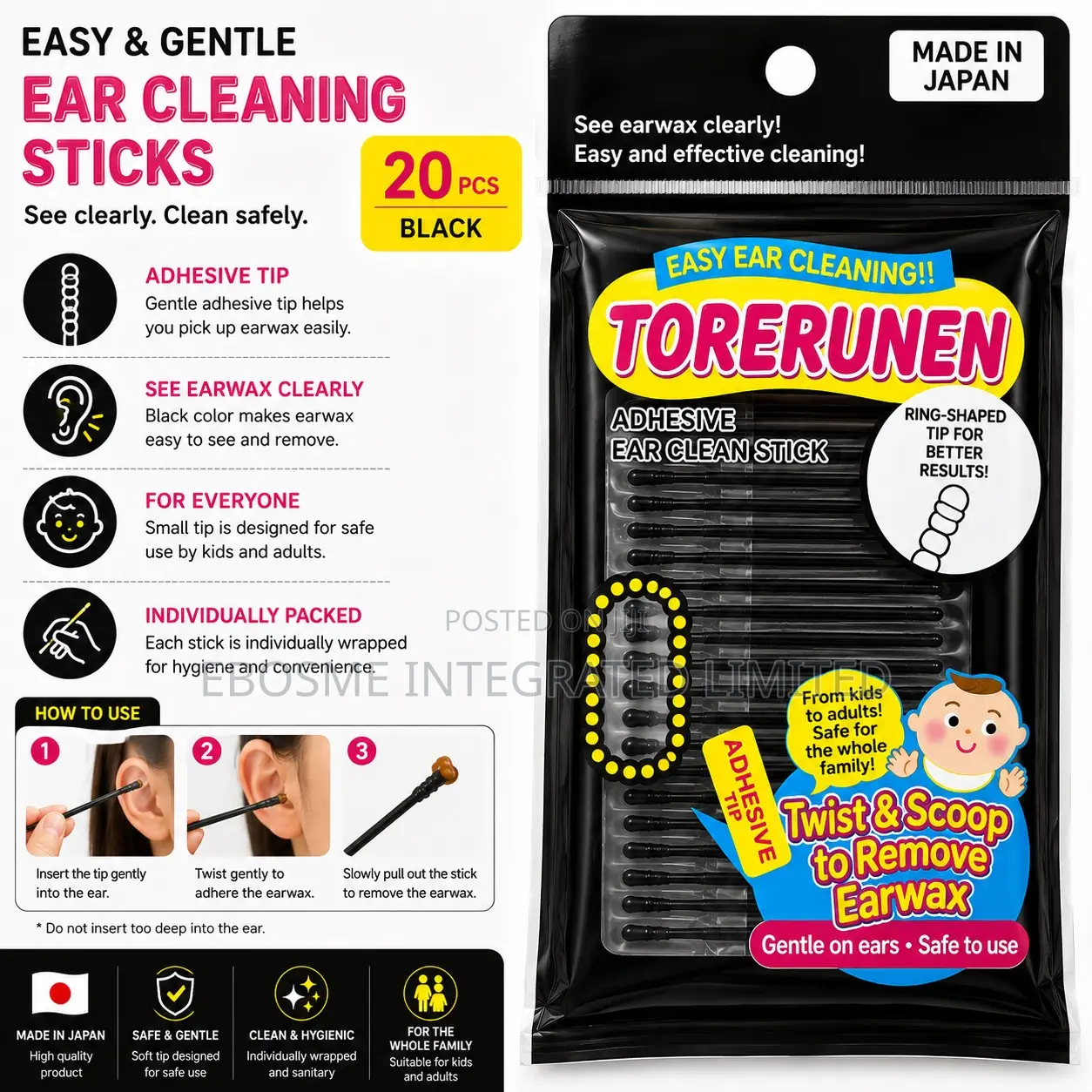 Adhesive Ear Cleaning Stick