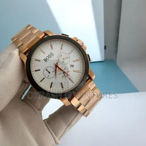 Boss Chronograph Rose Gold Chain Watch