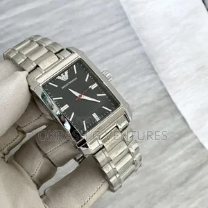 Emporio Armani Square Silver Chain Watch