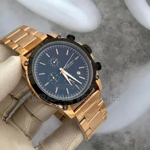 Swiss Navy Chronograph Rose Gold/Black Chain Watch