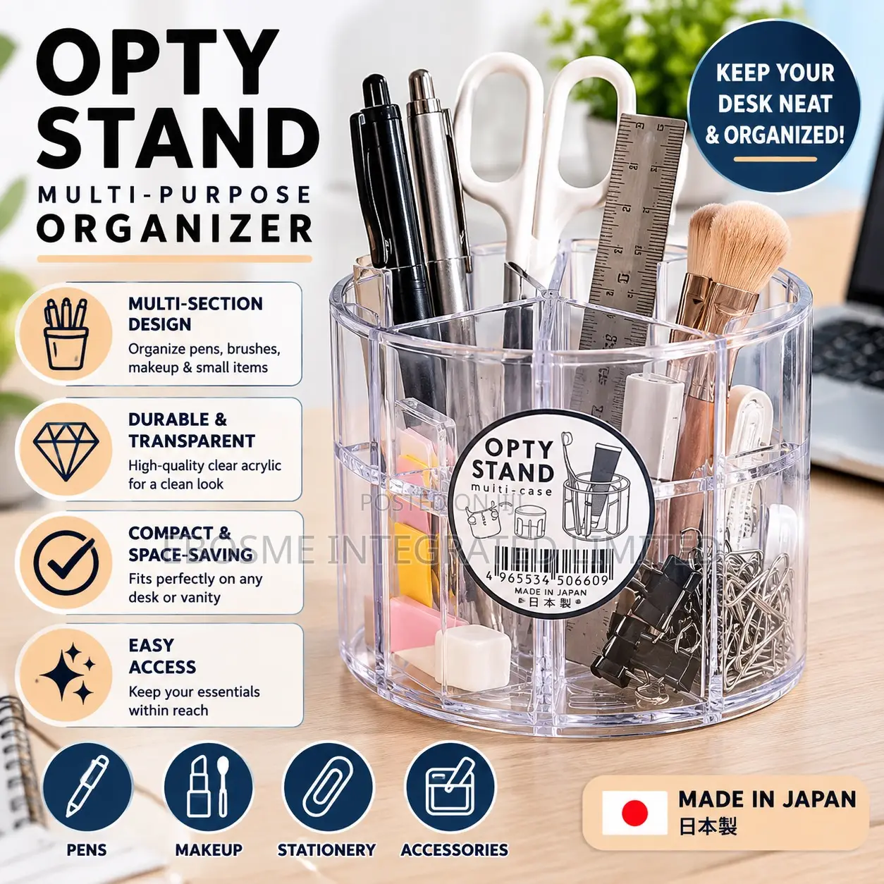 Multi Purpose Organizer Stand Toothbrush Toothpaste Holder