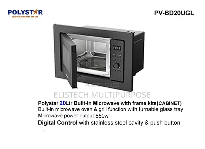 Polystar 20l Built-in Microwave Grill (Pv-Bd20ugl)