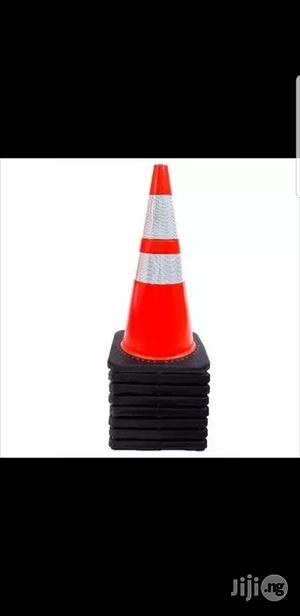28" Safety Traffic Pvc Cones With Two Reflective Collars - Set Of 5