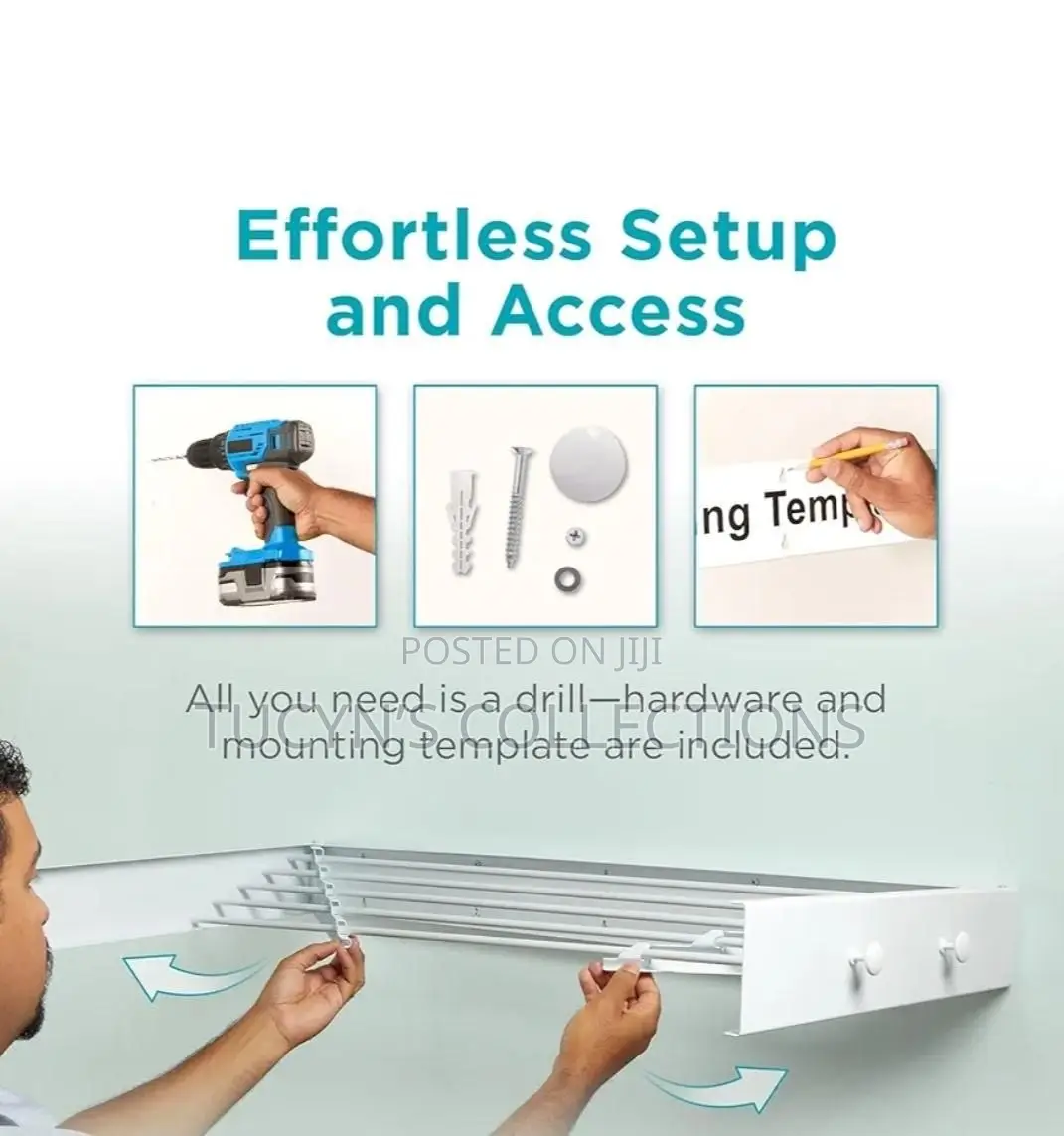 Retractable Wall Mounted Clothes Drying Rack