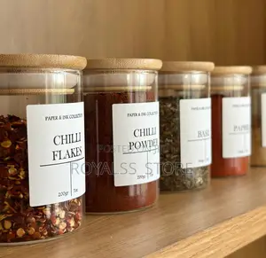 6pcs Small Round Spice Jar With Bamboo Lid Spice Container