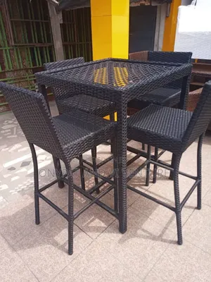 Outdoor Indoor Bar Stool Rattan Set