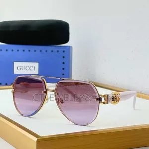 Luxury Designer Aviator Sunglasses Gold Frame, Gradient Brown Lenses