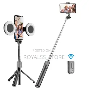 6ft Selfie Stick Tripod Stand With 2 Fill Lights Bluetooth Shutter