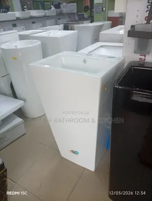 Luxury White Pedestal Wash Hand Basin – Modern Bathroom Sink