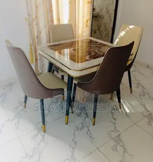 Marble Top Exquisite Leather Dinning Table